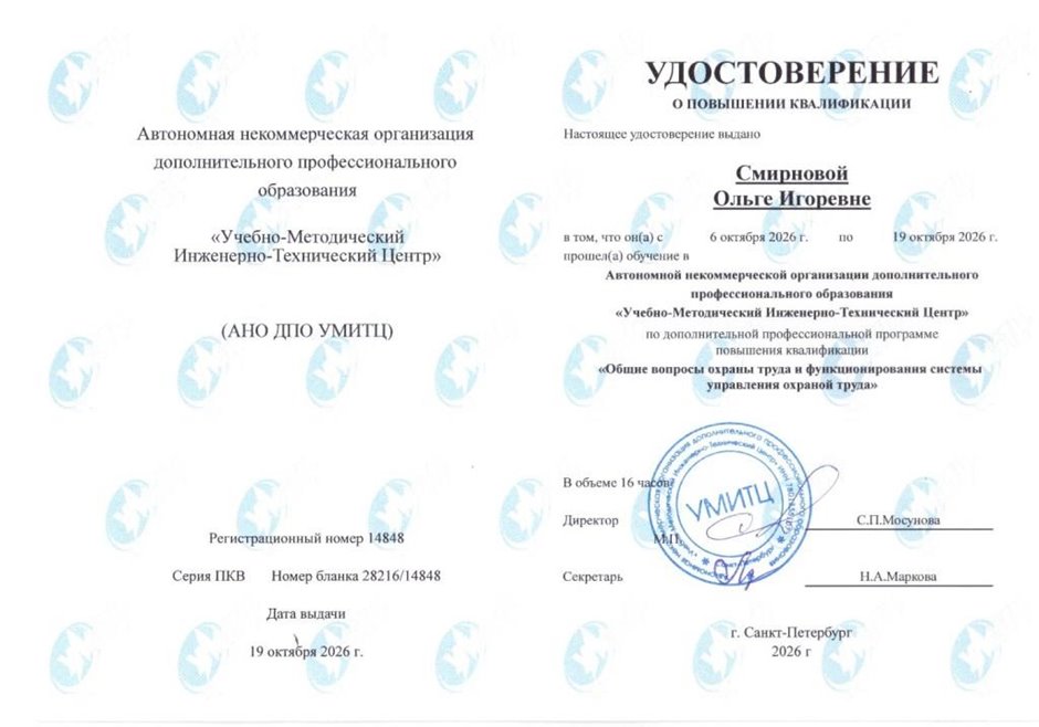 Смирнова Ольга Игоревна 2026-2027